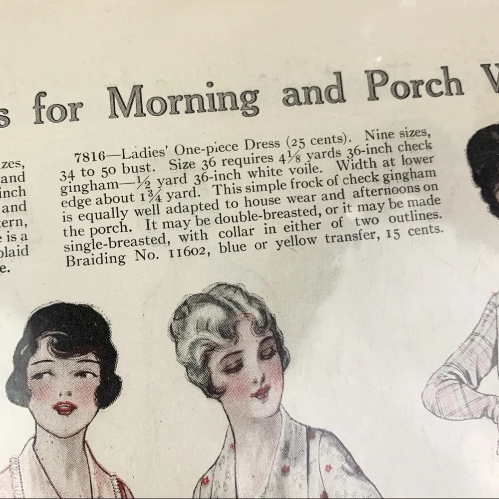 LOWEST PRICE Vintage McCall's 1923 Newspaper Sewing Dress Pages - Picture 5 of 16